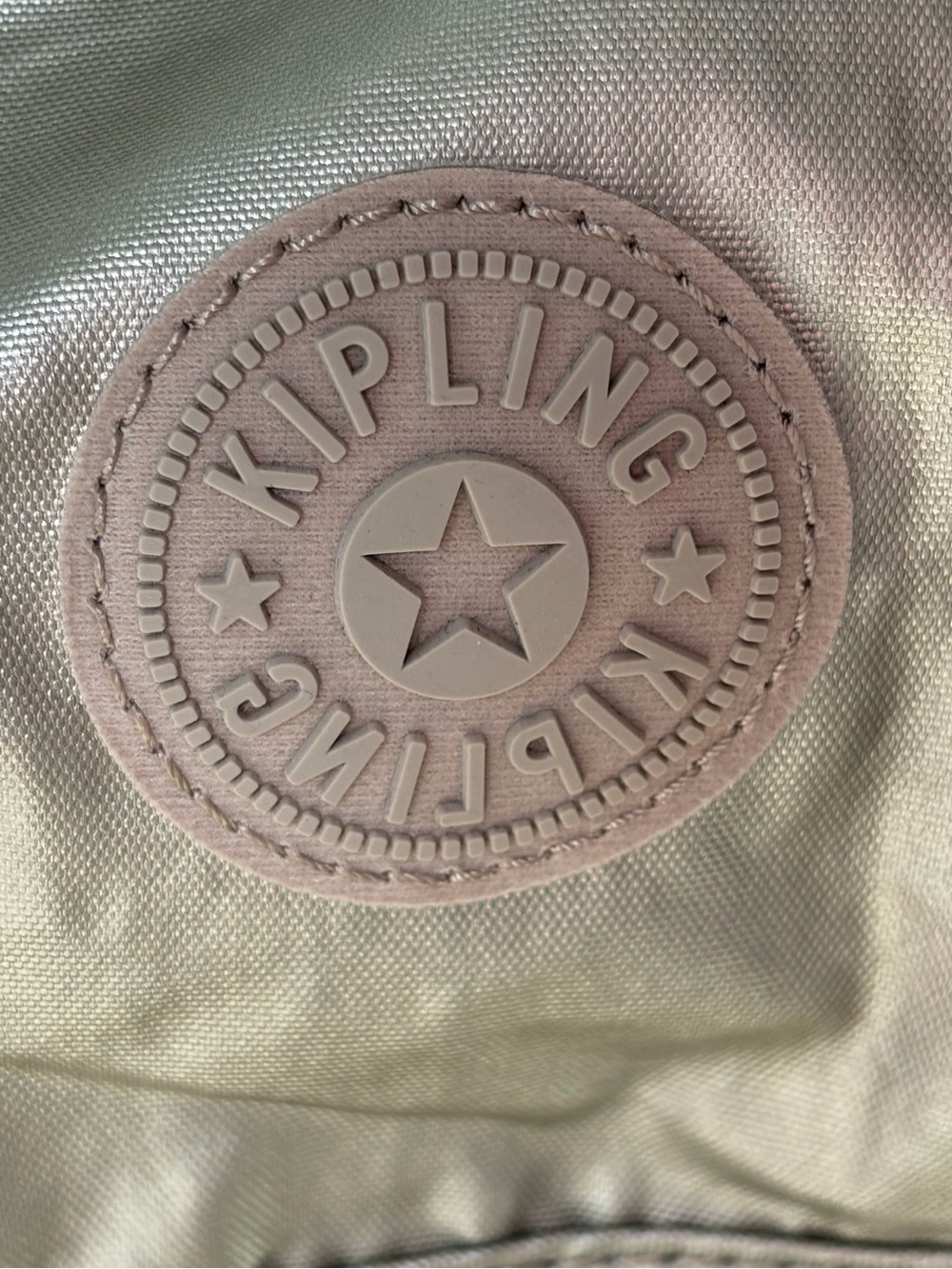 Kipling Gold Lightweight Nylon Backpack with Monkey Keychain - Picture 5 of 13